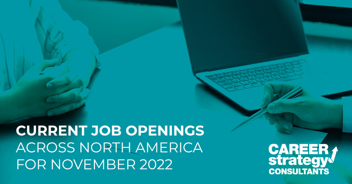 current job openings across north america for november 2022